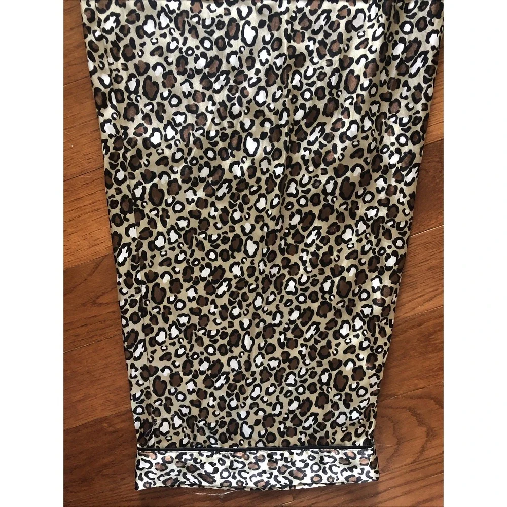 Gilligan & O'Malley Satin Sleep Pants Leopard Print Women's Size XXL